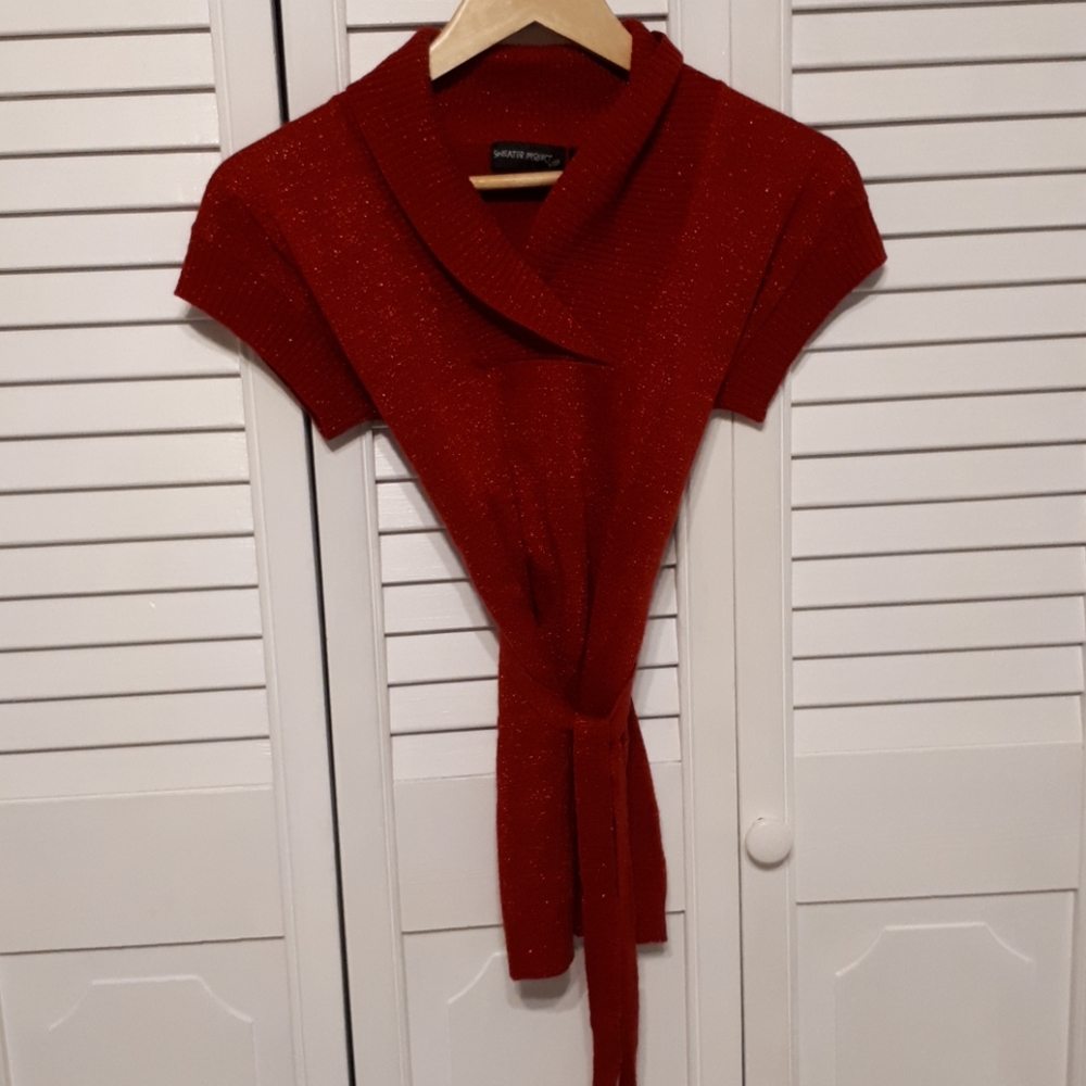 Sparkle and red Christmas sweater . Girls XL